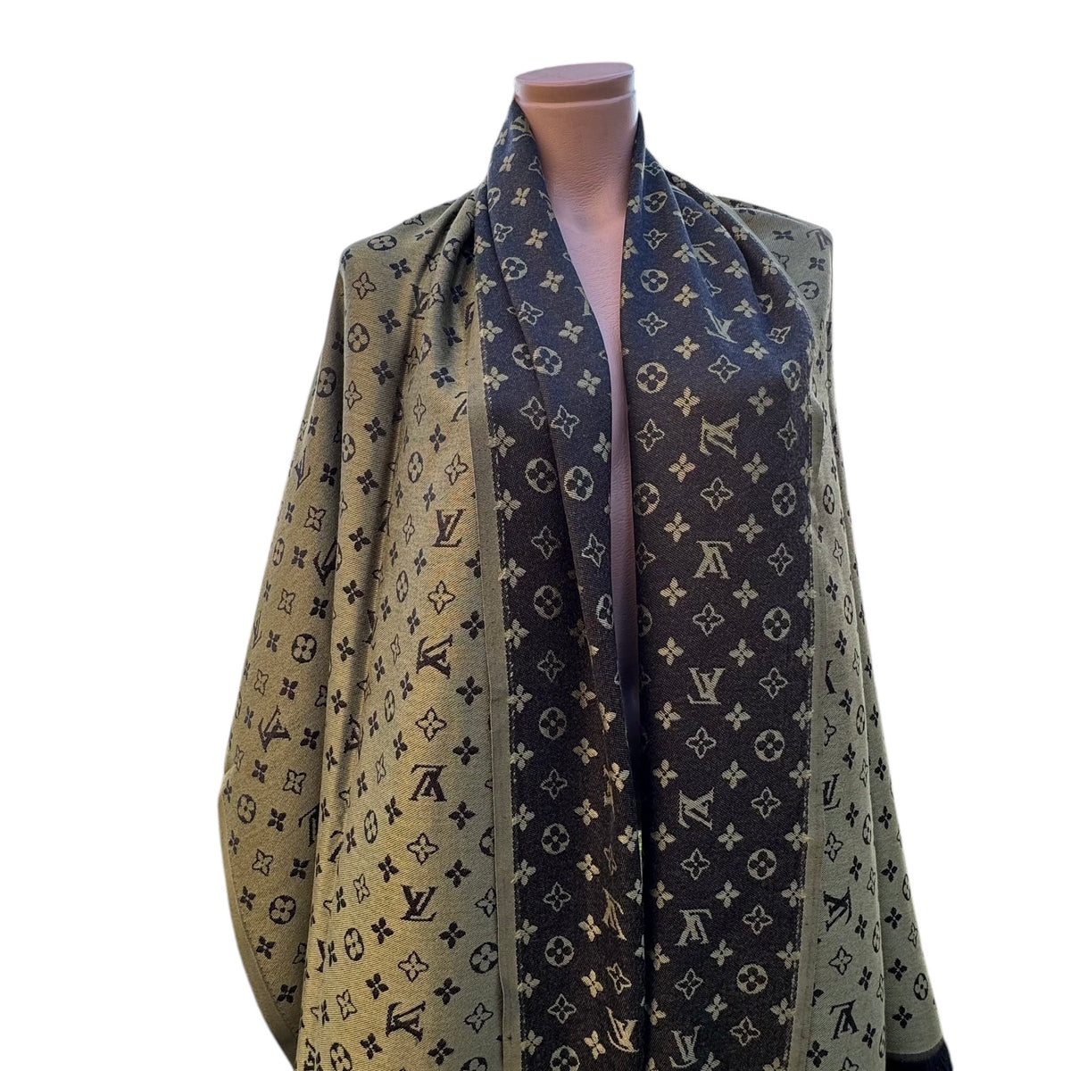 Cotton Shawl - Green & Black