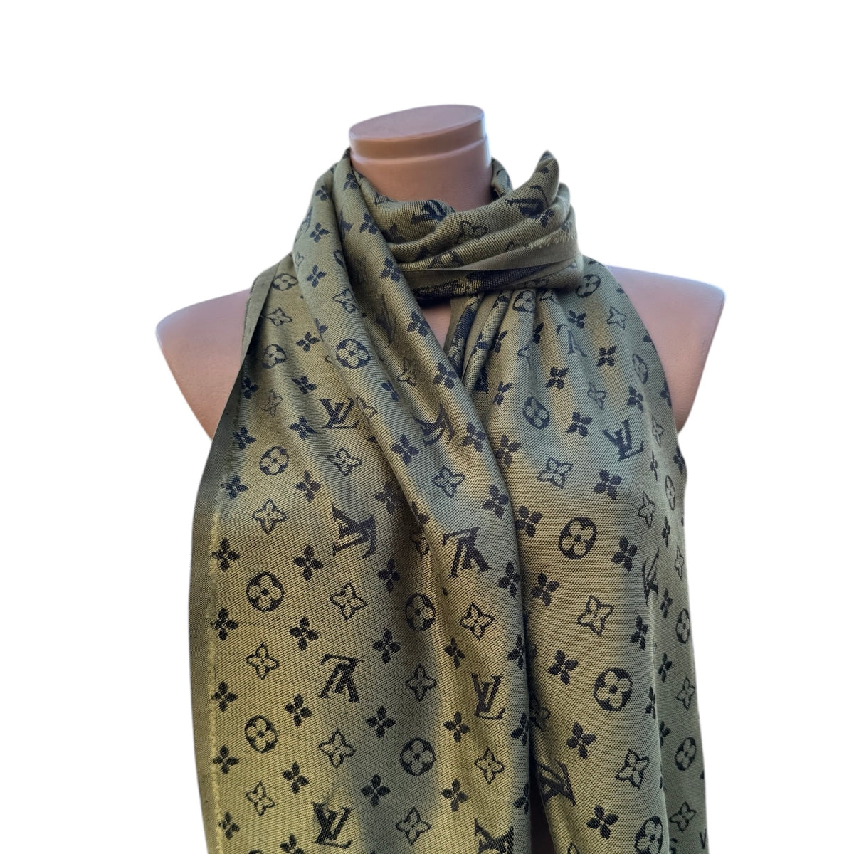 Cotton Shawl - Green & Black