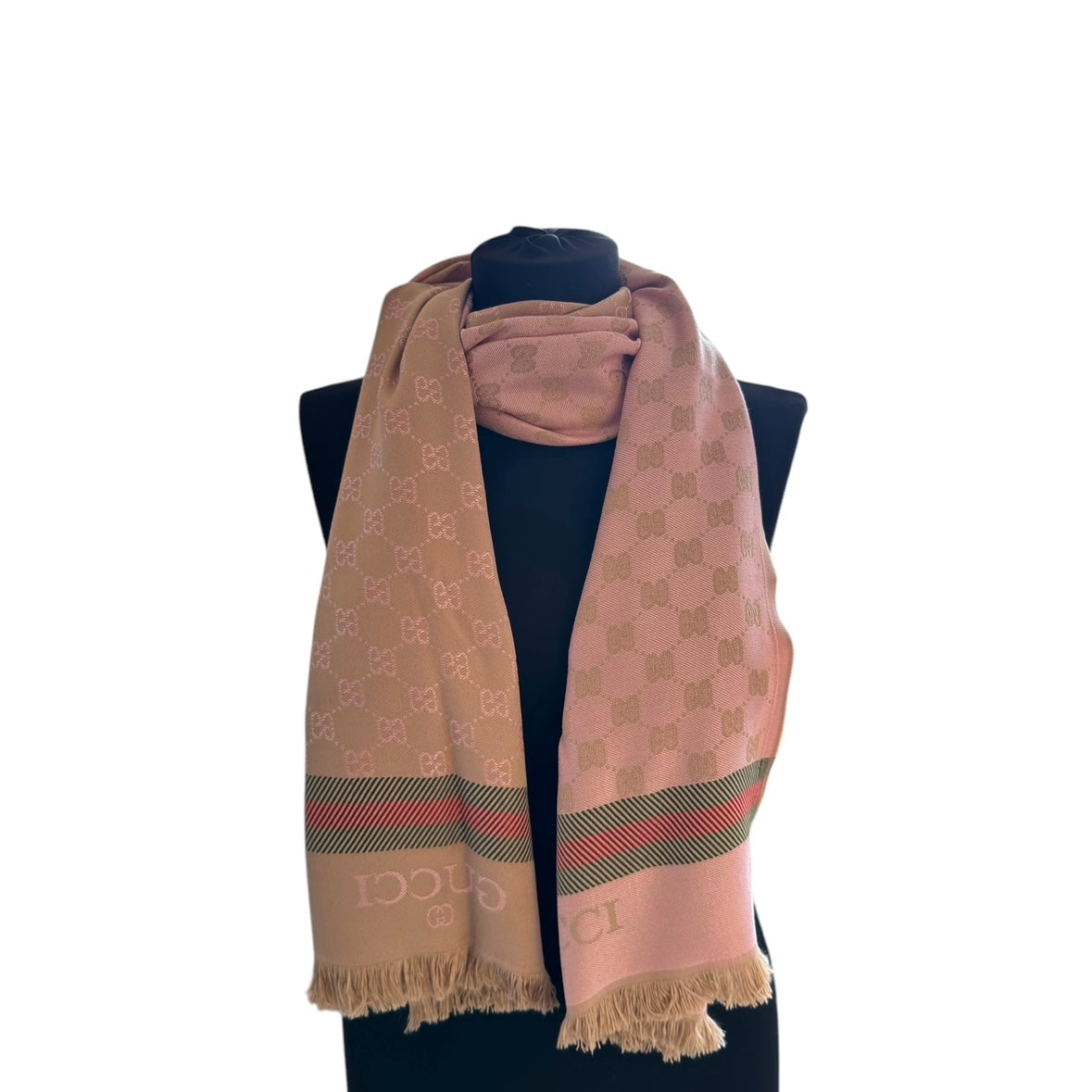 Cotton Shawl - Pink & Beige