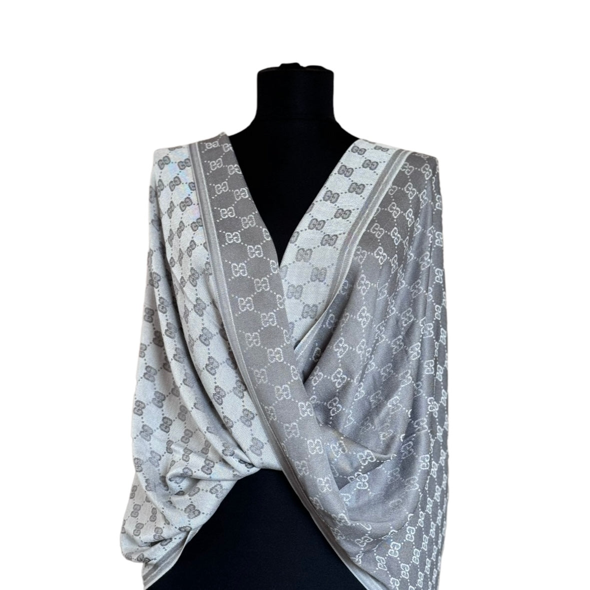 Cotton Shawl - Silver & Grey