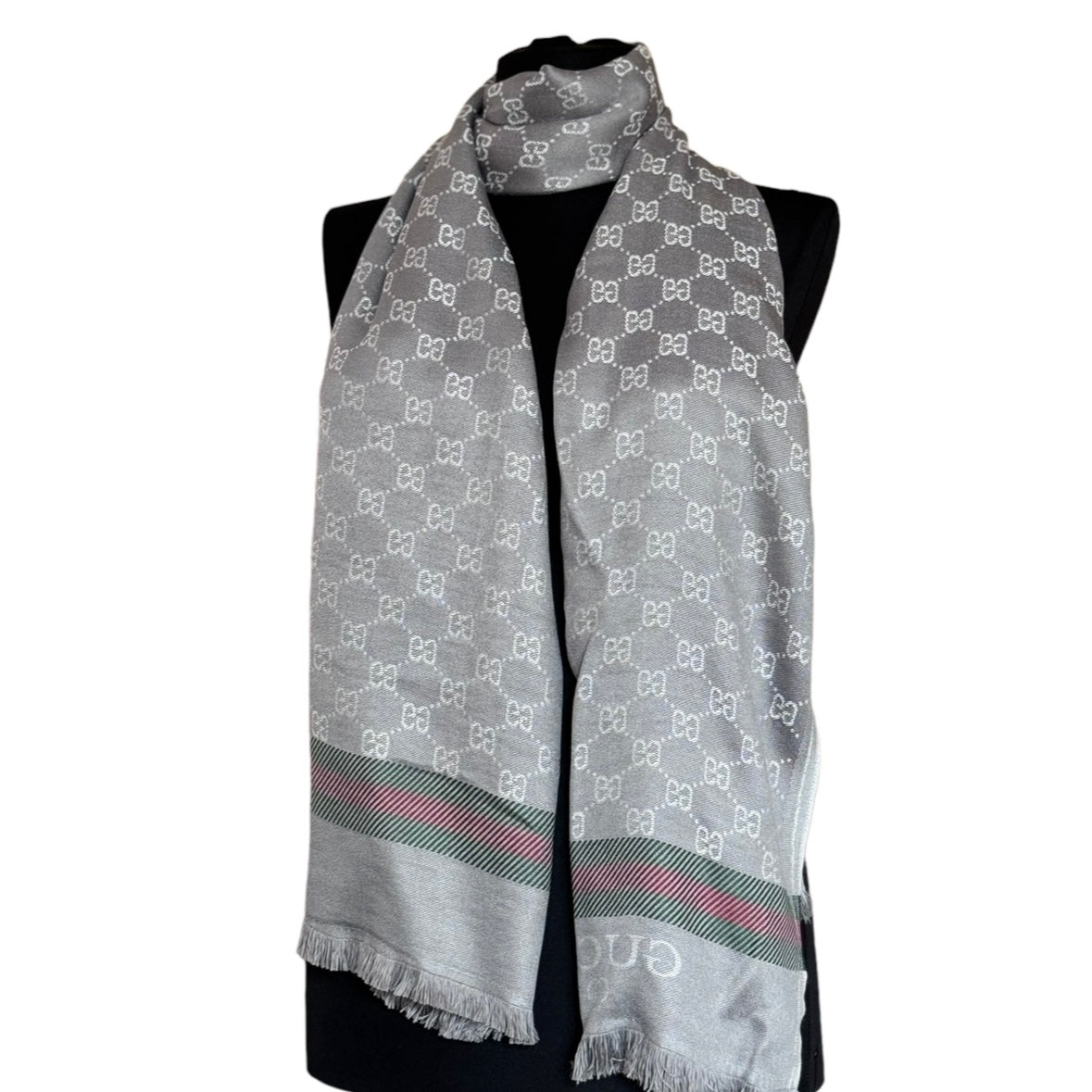 Cotton Shawl - Silver & Grey