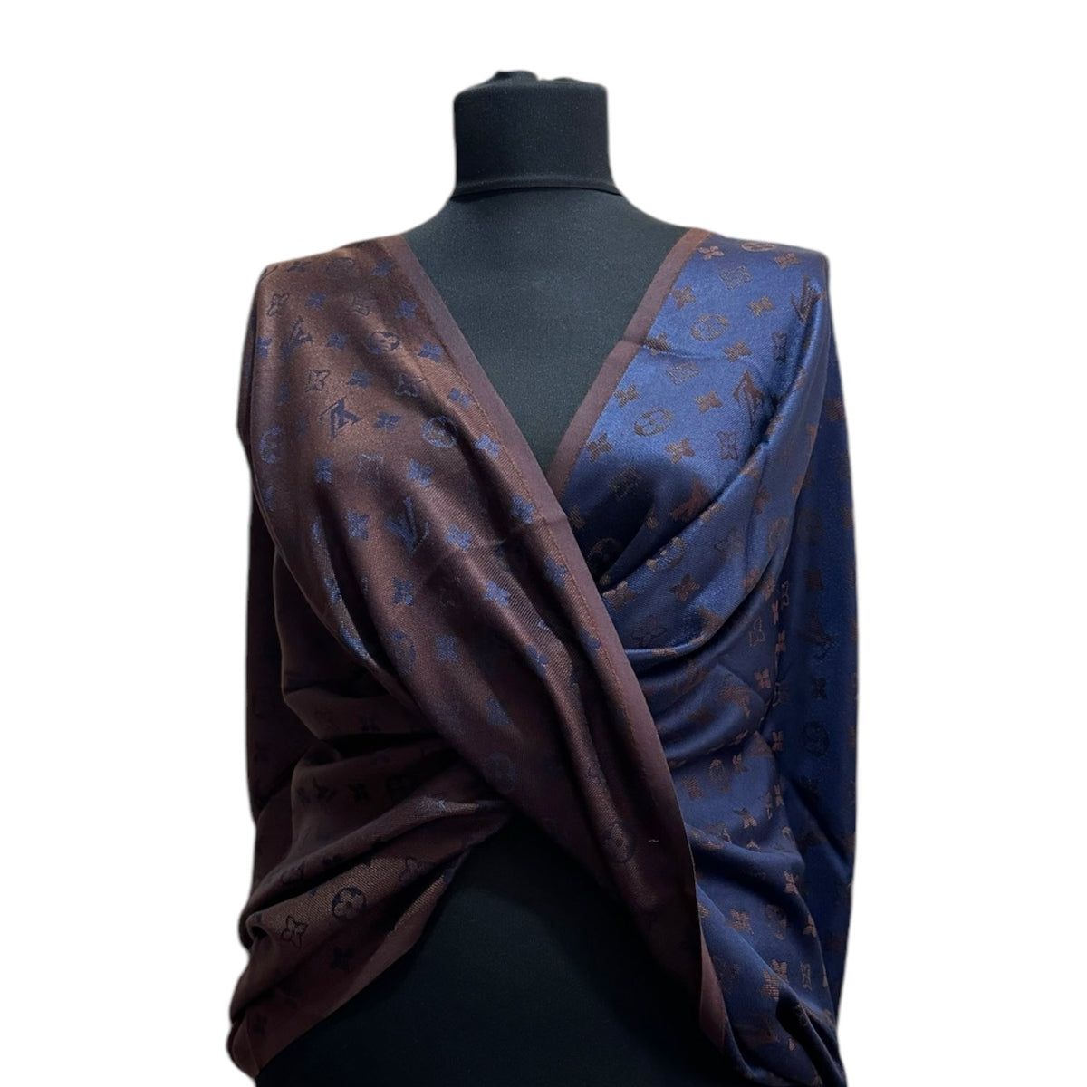 Cotton Shawl - Burgundy & Blue