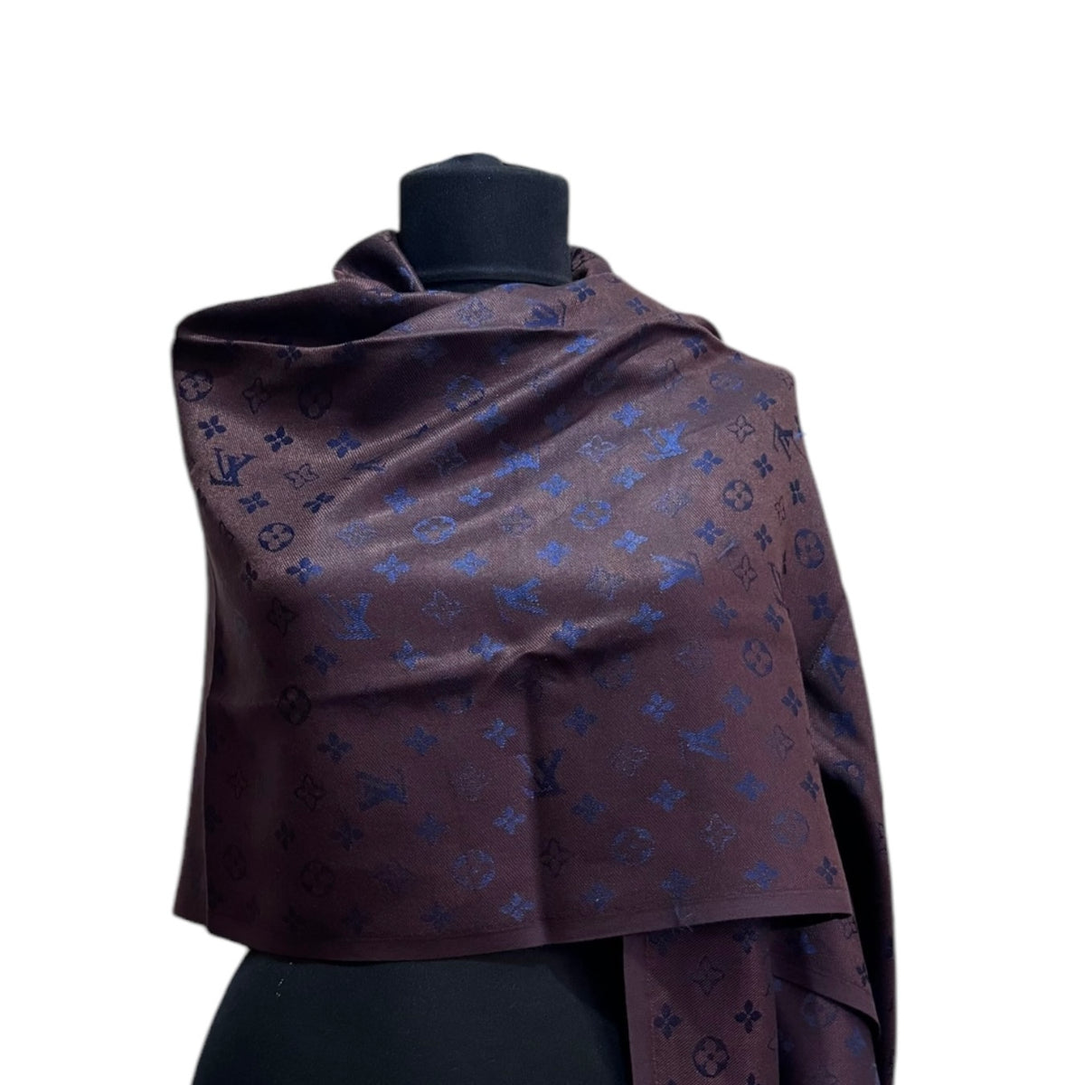 Cotton Shawl - Burgundy & Blue