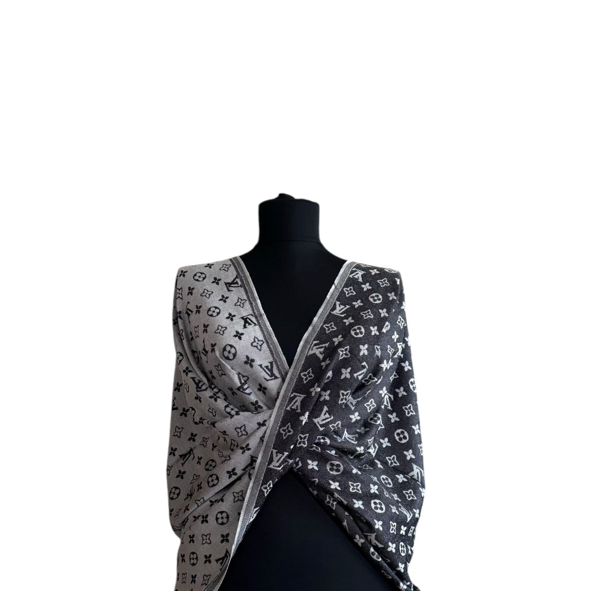 Cotton Shawl - Black & Grey