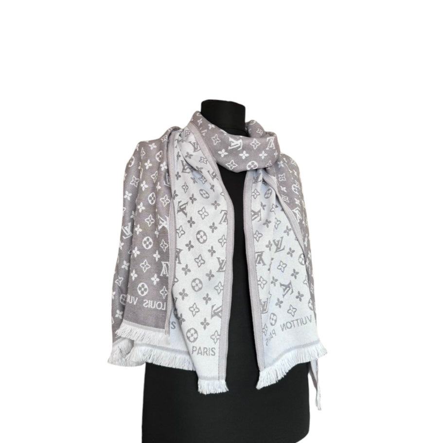 Cotton Shawl - Silver & Grey