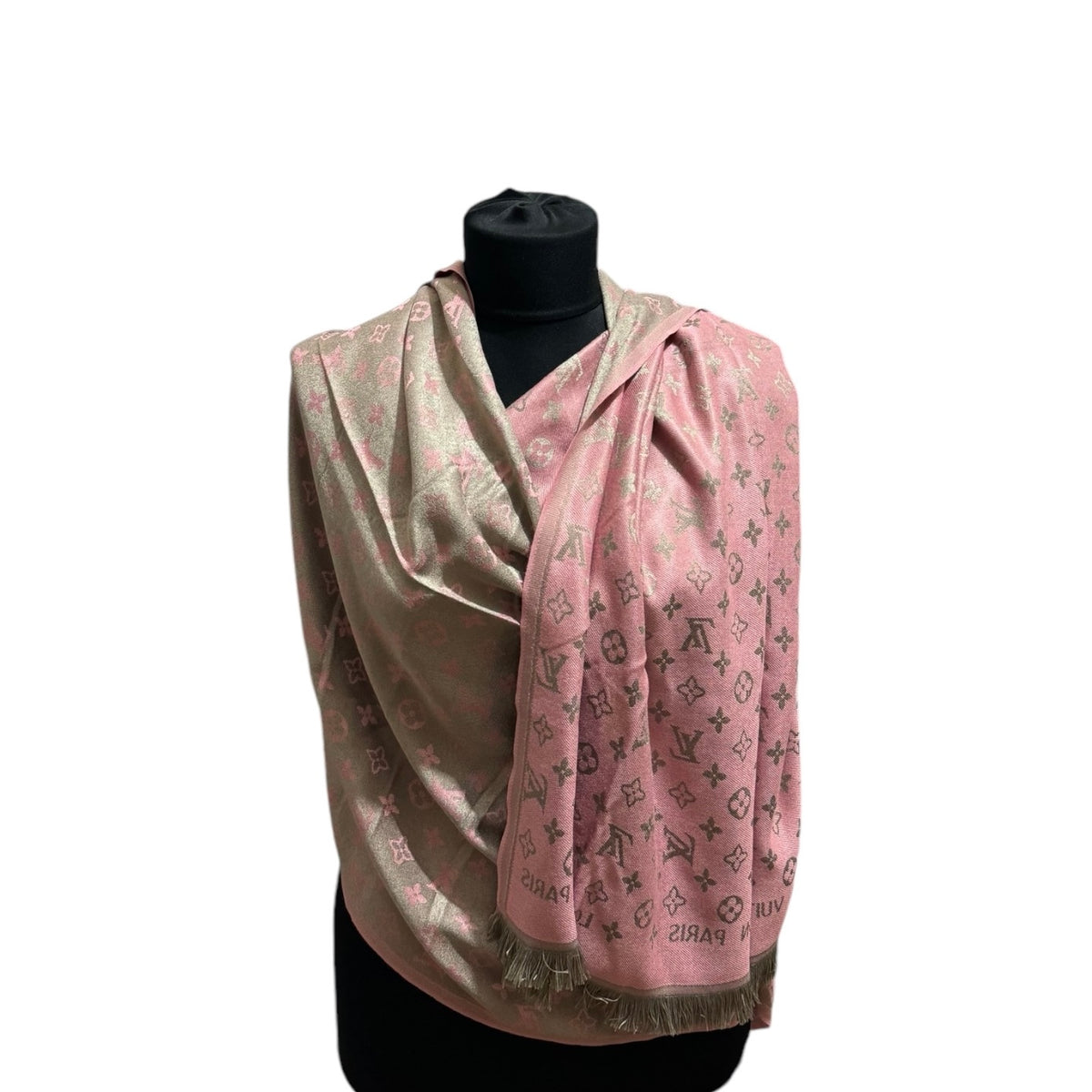 Cotton Shawl - Pink & Ice Gold