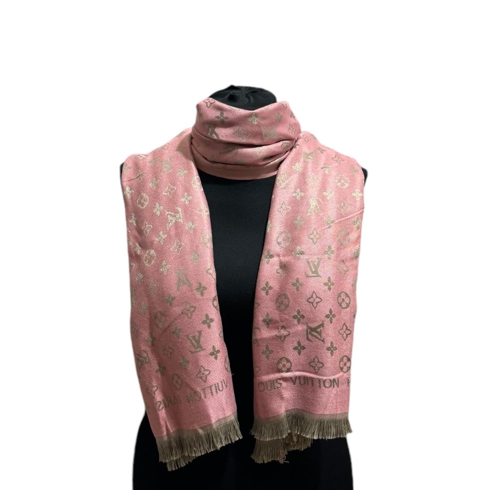 Cotton Shawl - Pink & Ice Gold