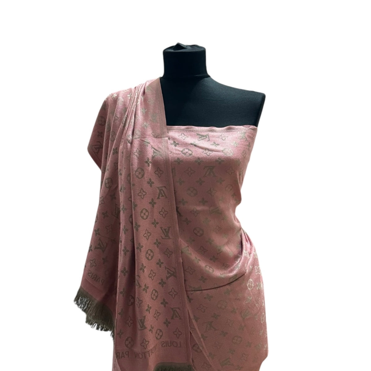 Cotton Shawl - Pink & Ice Gold