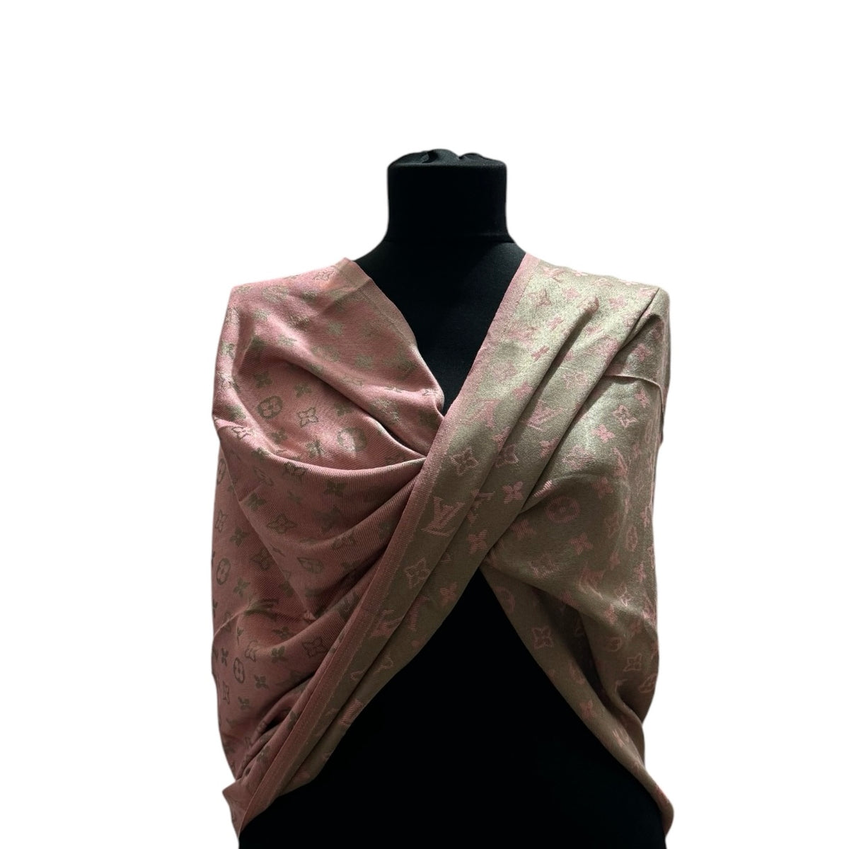 Cotton Shawl - Pink & Ice Gold