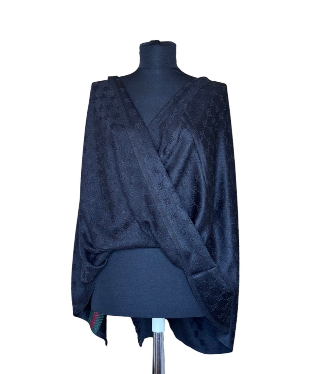 Cotton Shawl - Black & Black