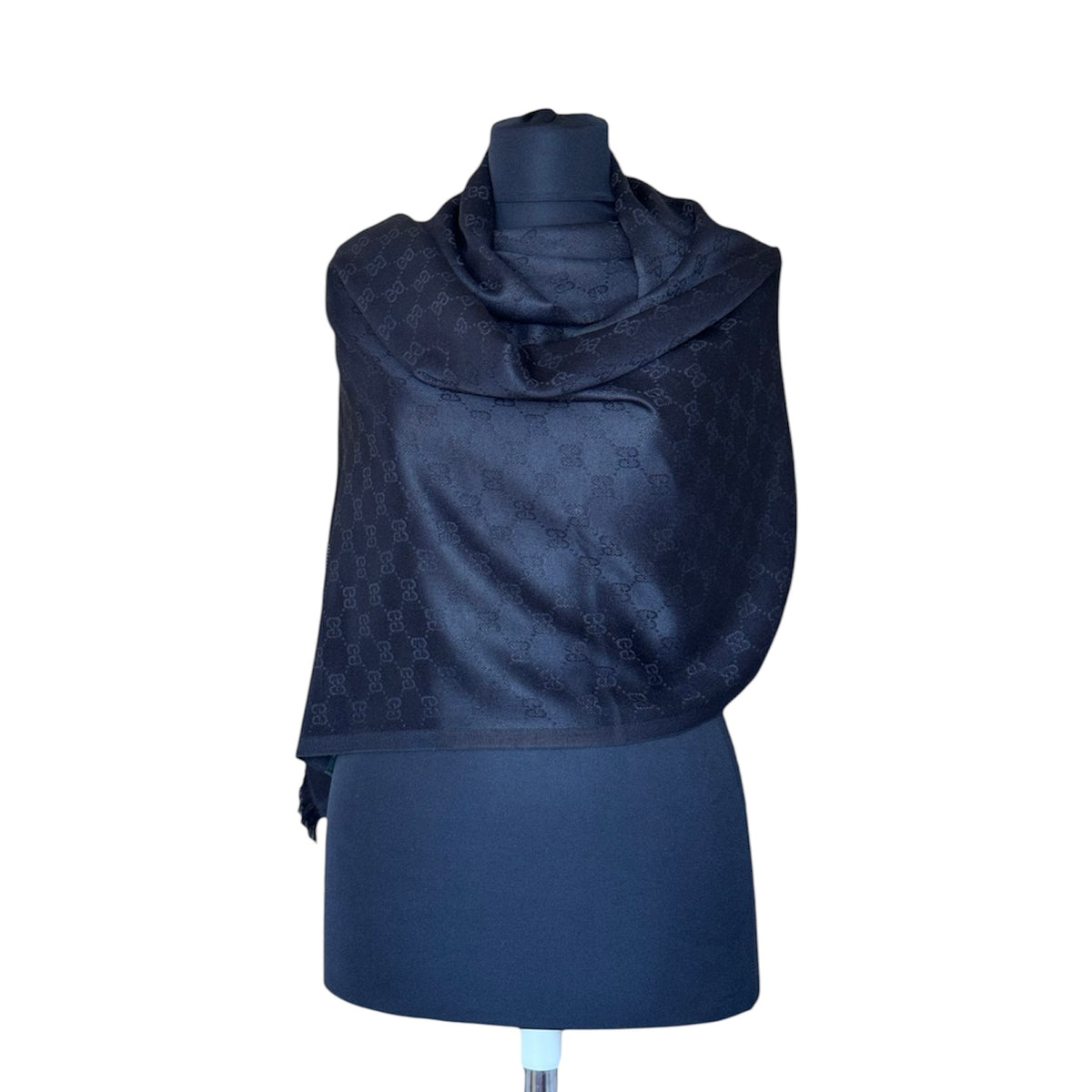 Cotton Shawl - Black & Black