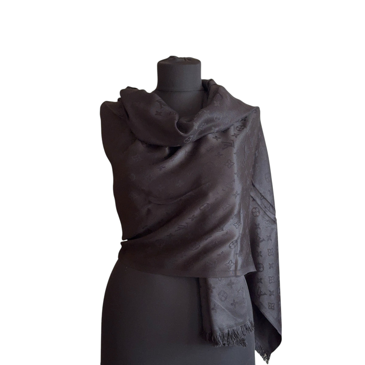 Cotton Shawl - Black & Black