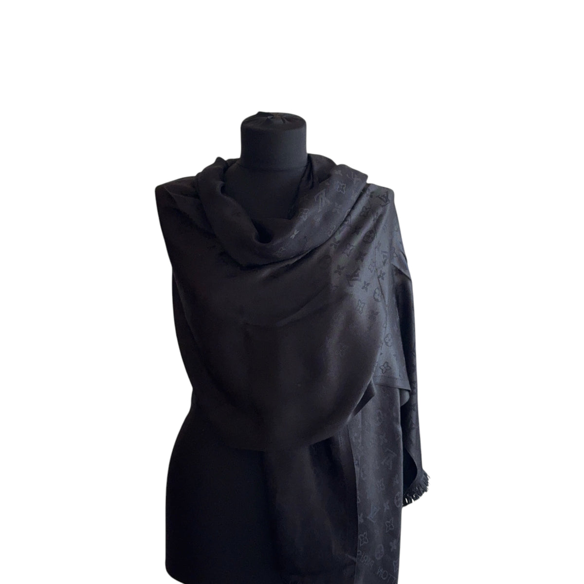 Cotton Shawl - Black & Black