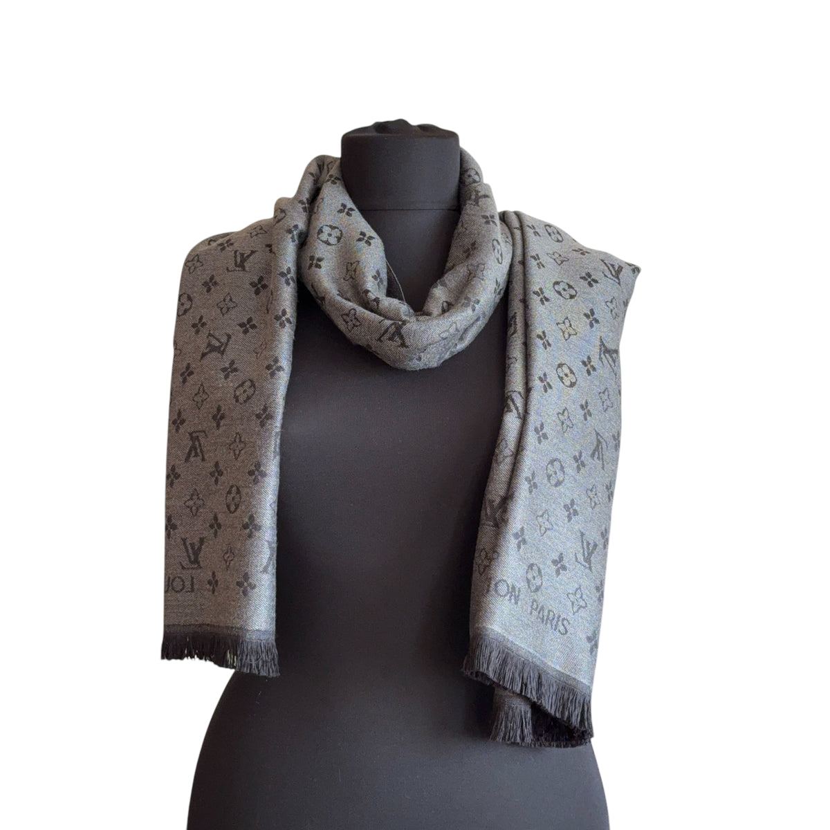 Cotton Shawl - Anthracite & Black