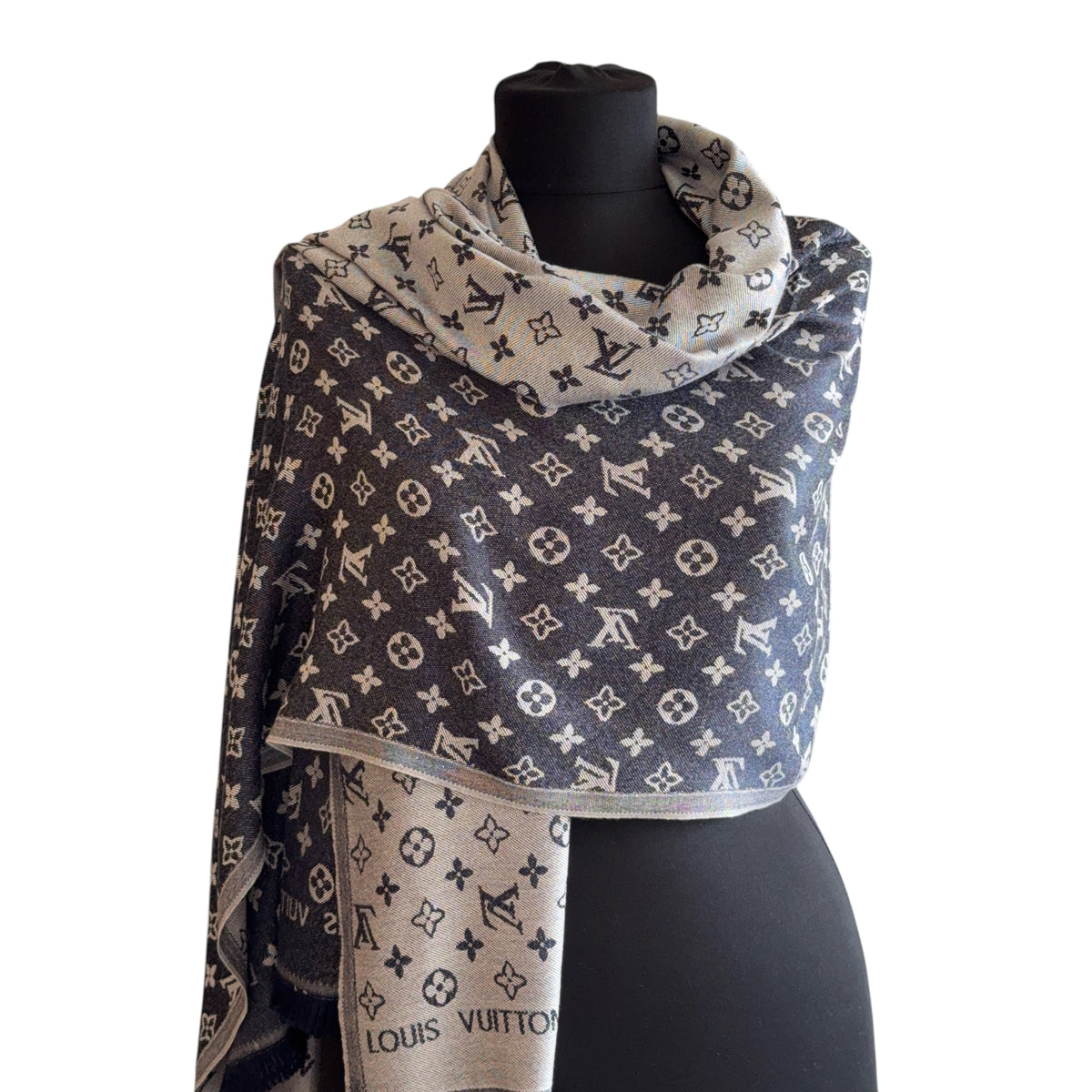 Cotton Shawl - Blue & Grey