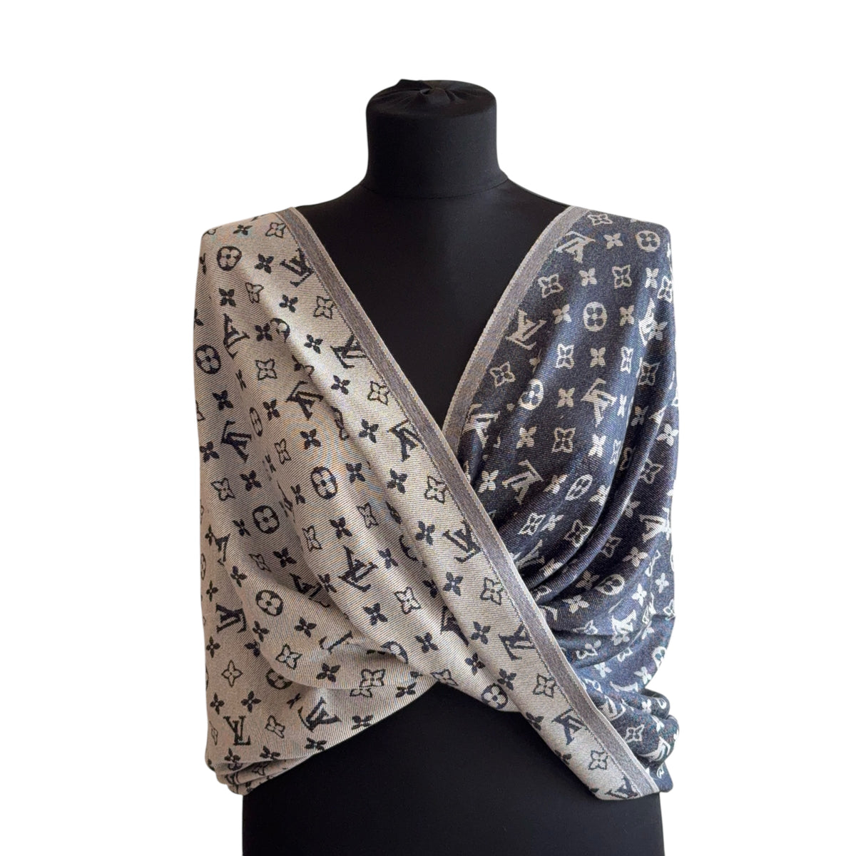 Cotton Shawl - Blue & Grey