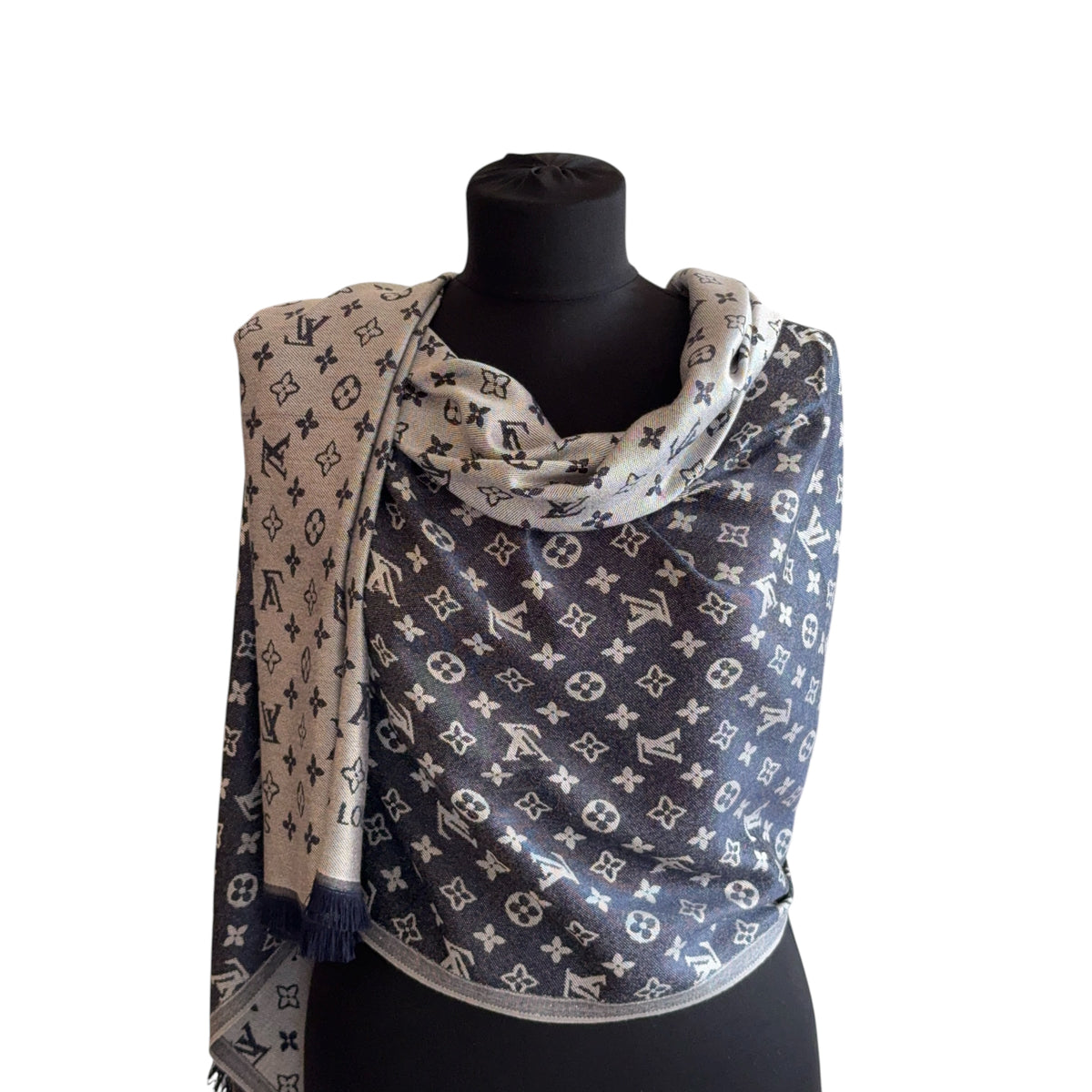 Cotton Shawl - Blue & Grey