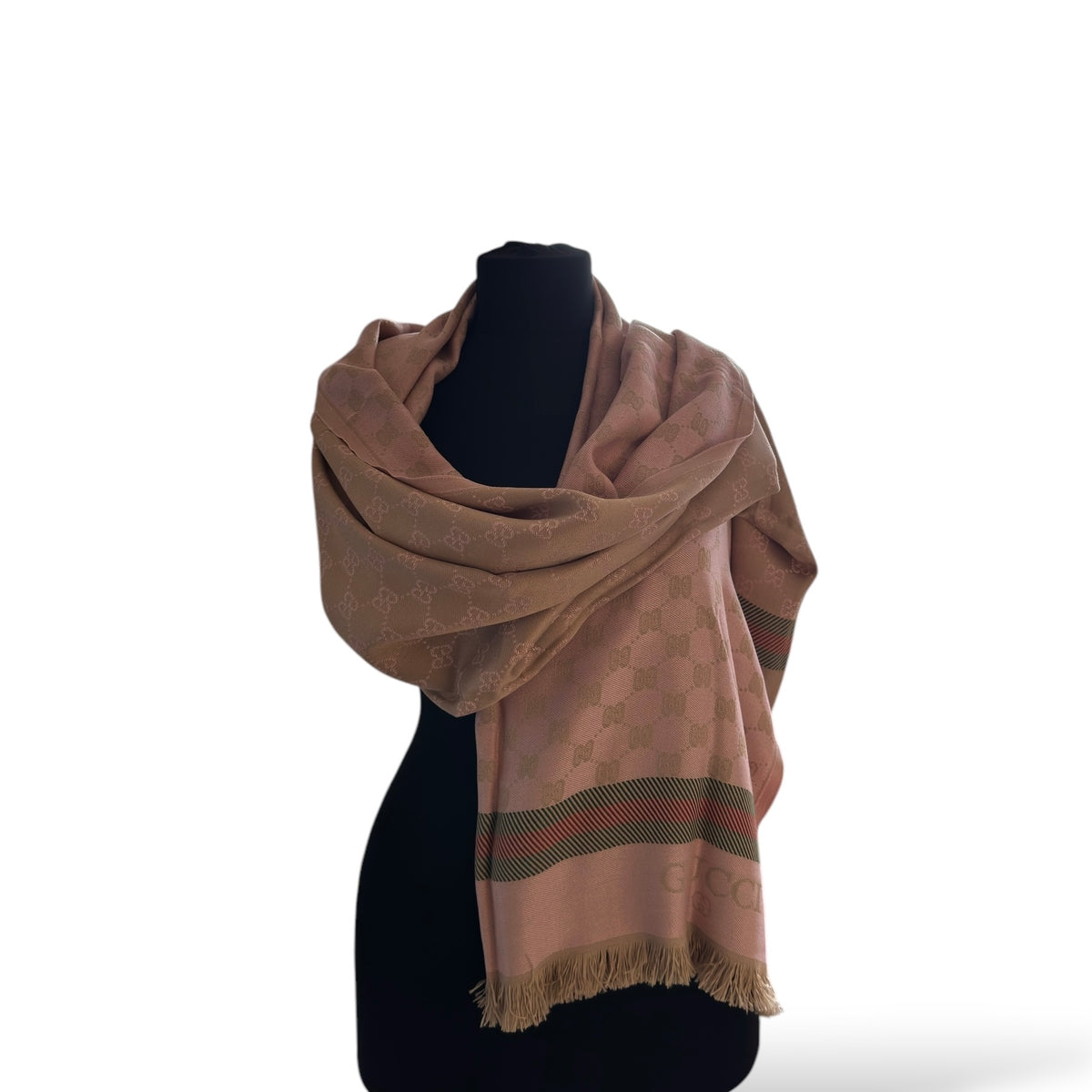 Cotton Shawl - Pink & Beige