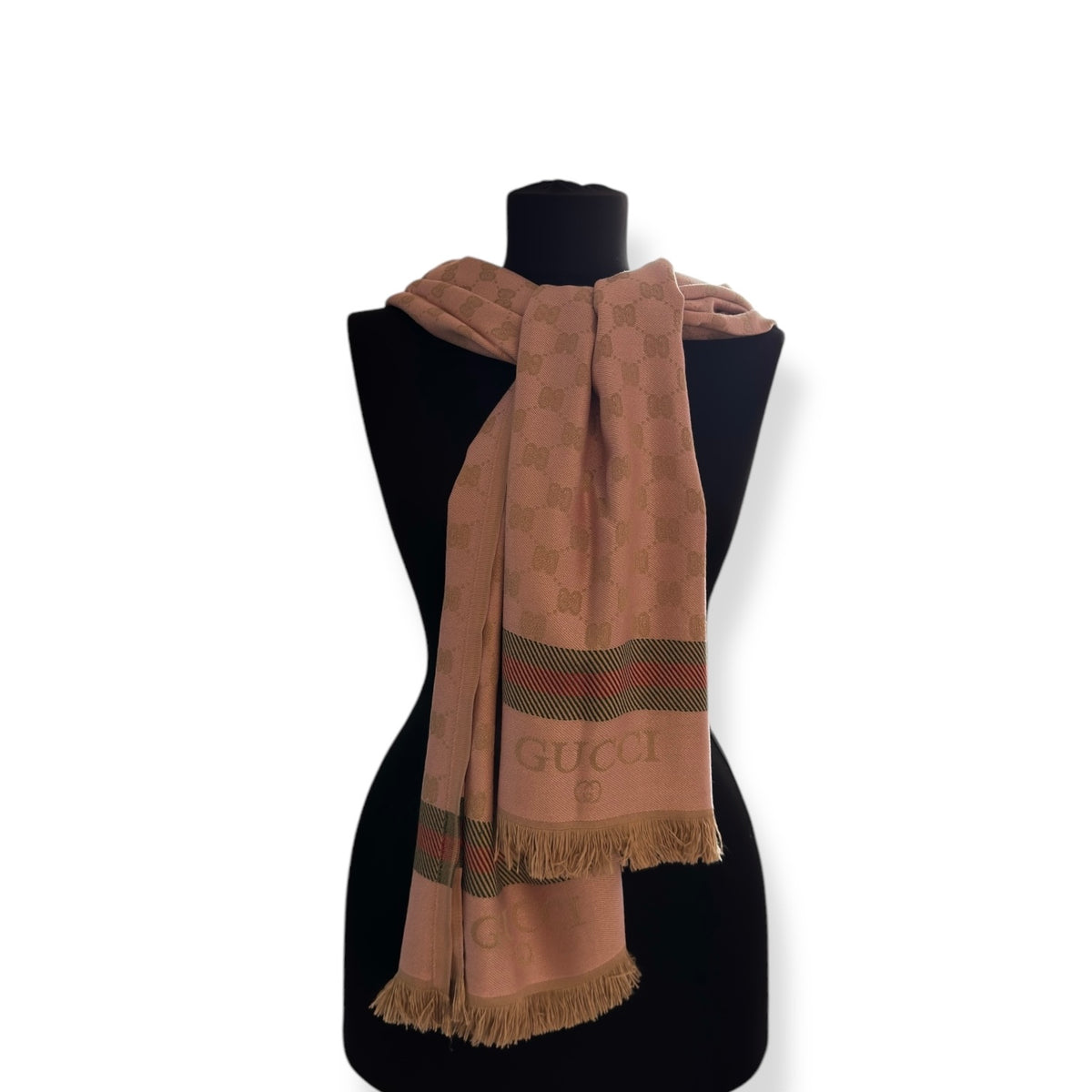 Cotton Shawl - Pink & Beige