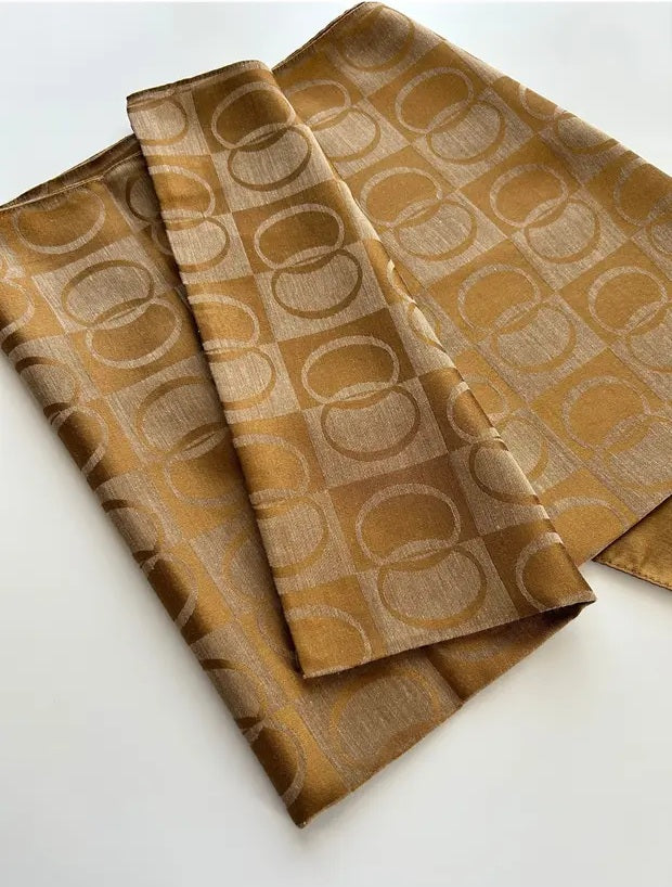 Cotton Shawl - Brown & Tan